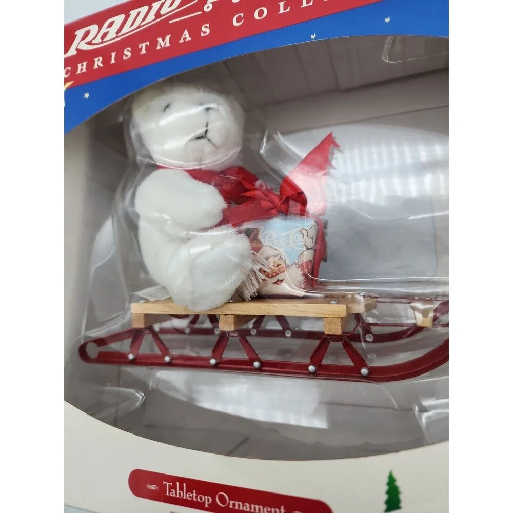 Christmas Radio Flyer Classic ORNAMENT Teddy Bear & Sleigh Holiday Model 113 NIB